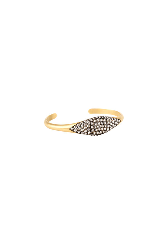 Sylva & Cie 18K Yellow Gold Gray Diamond Cuff Bracelet - view 1