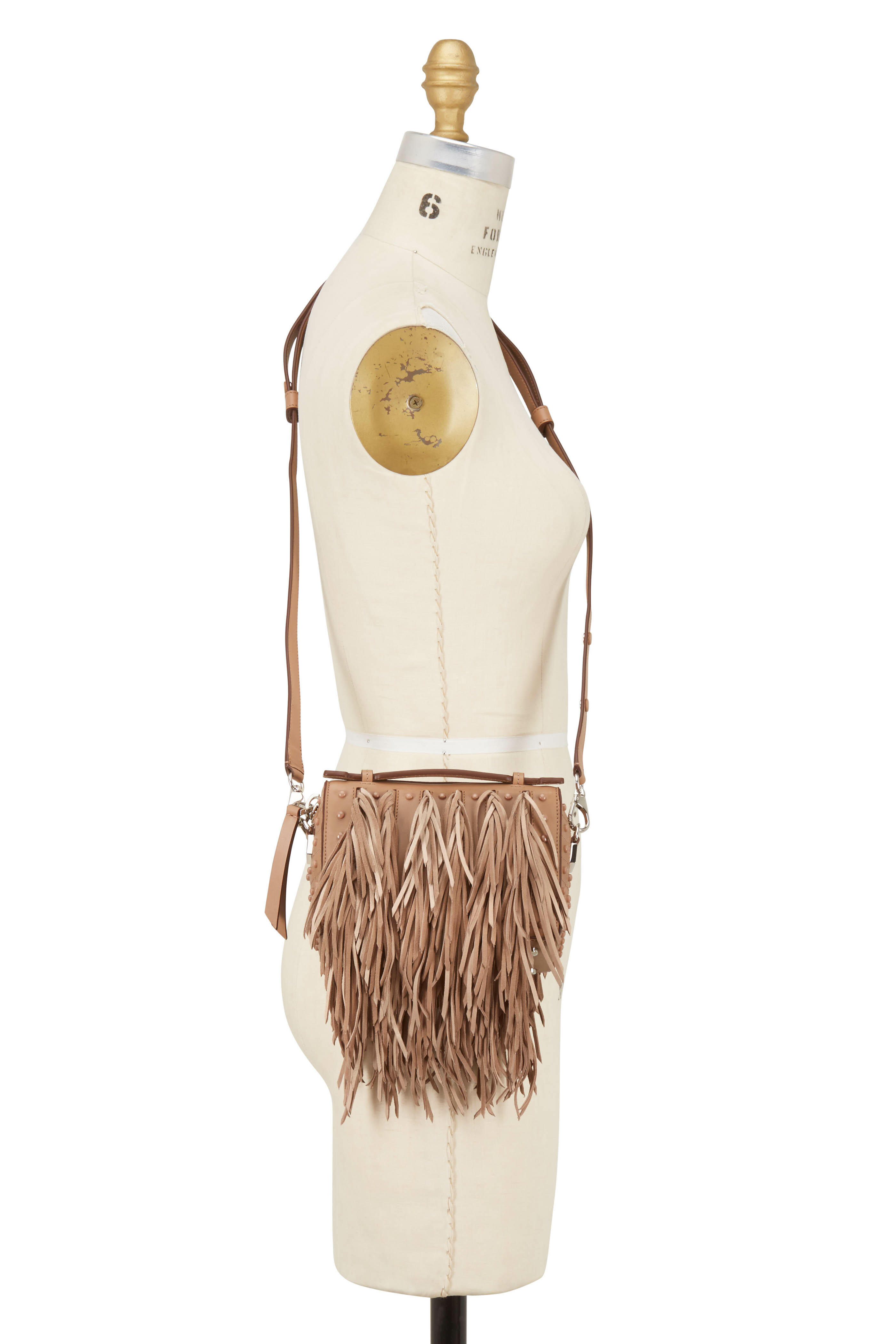 Tod's - Gommino Tobacco Leather Fringed Mini Bag