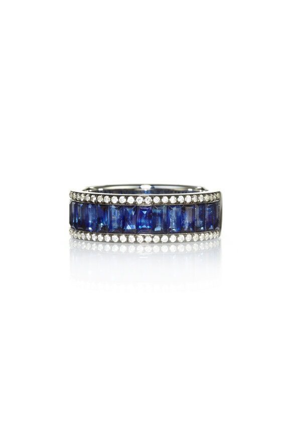 Nam Cho - 18K White Gold Sapphire & Diamond Band