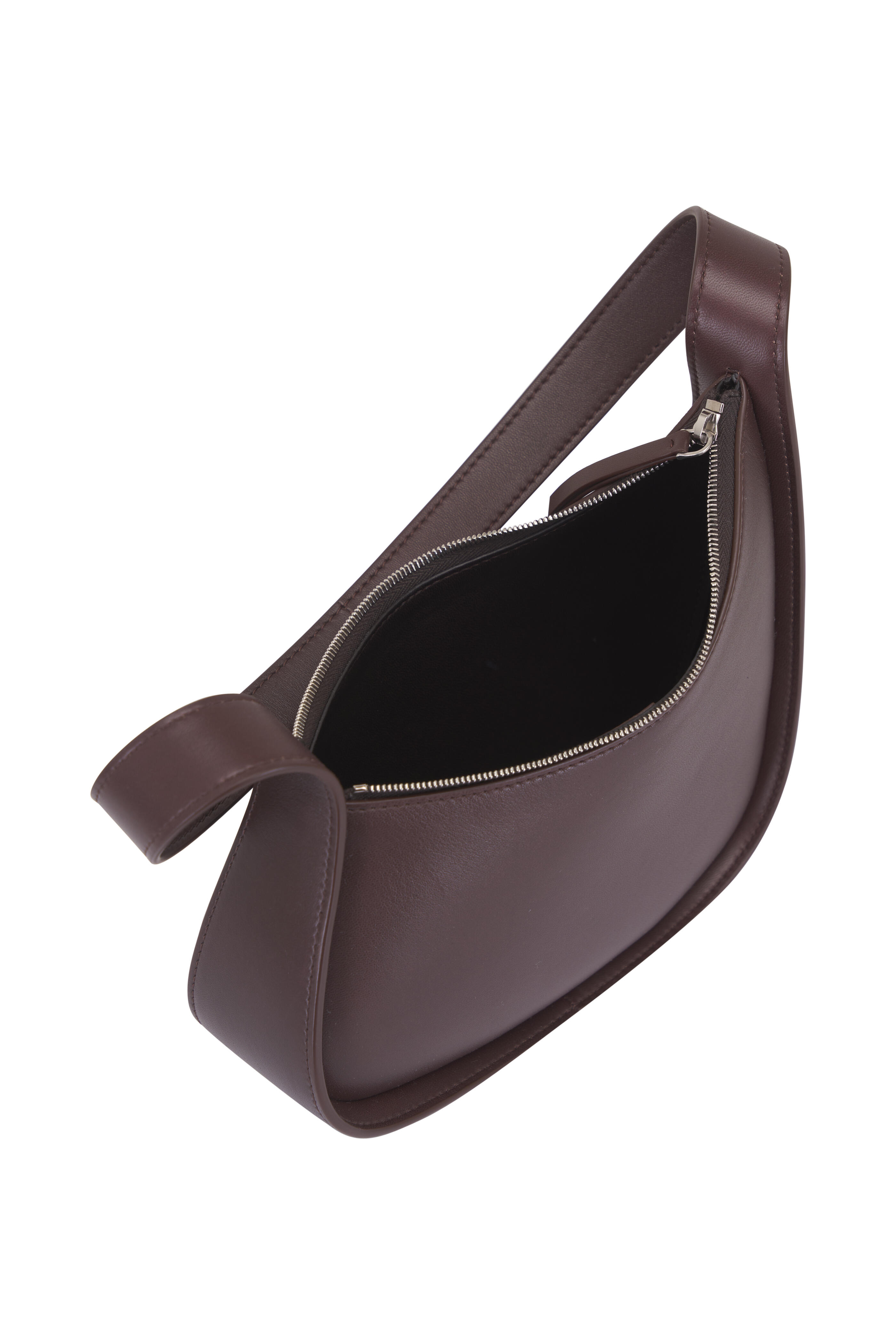 The Row - Half Moon Brown Melange Leather Shoulder Bag
