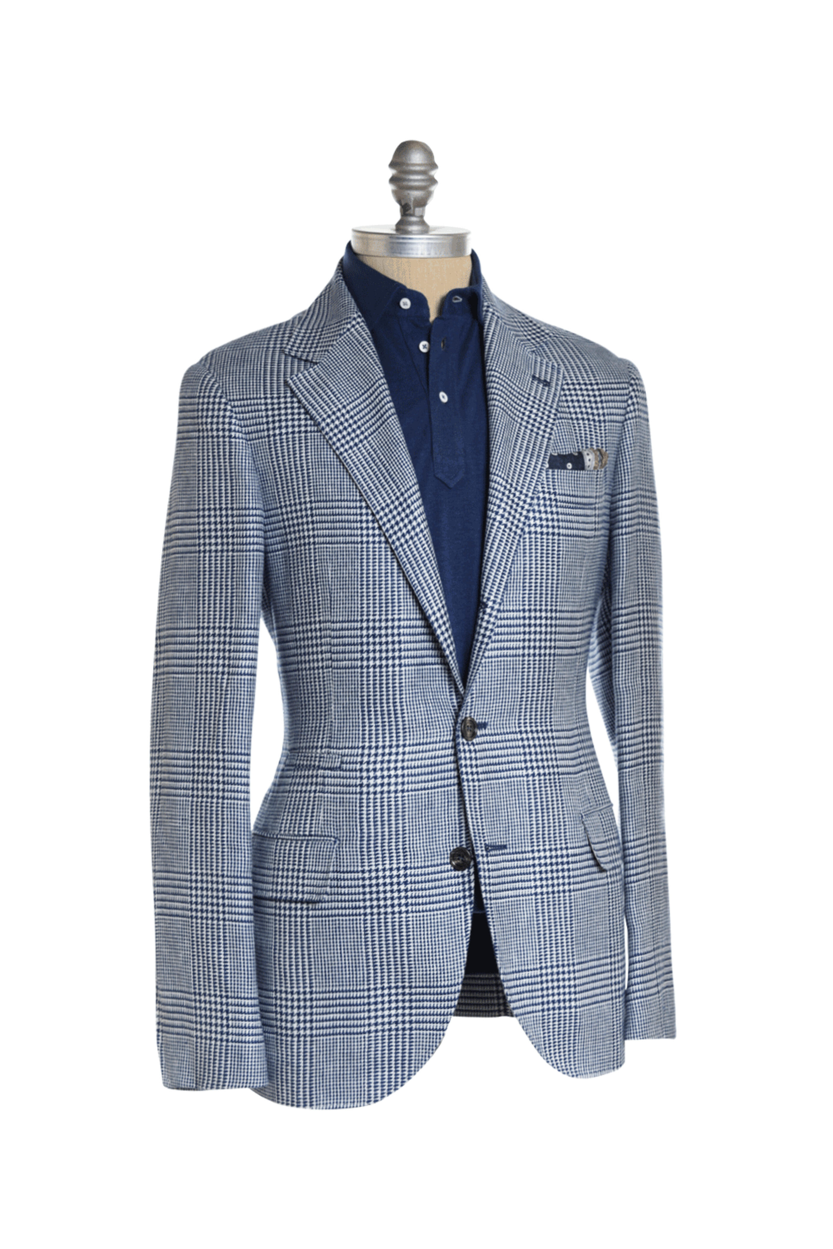 Brunello Cucinelli - Blue Plaid Knit Sportcoat