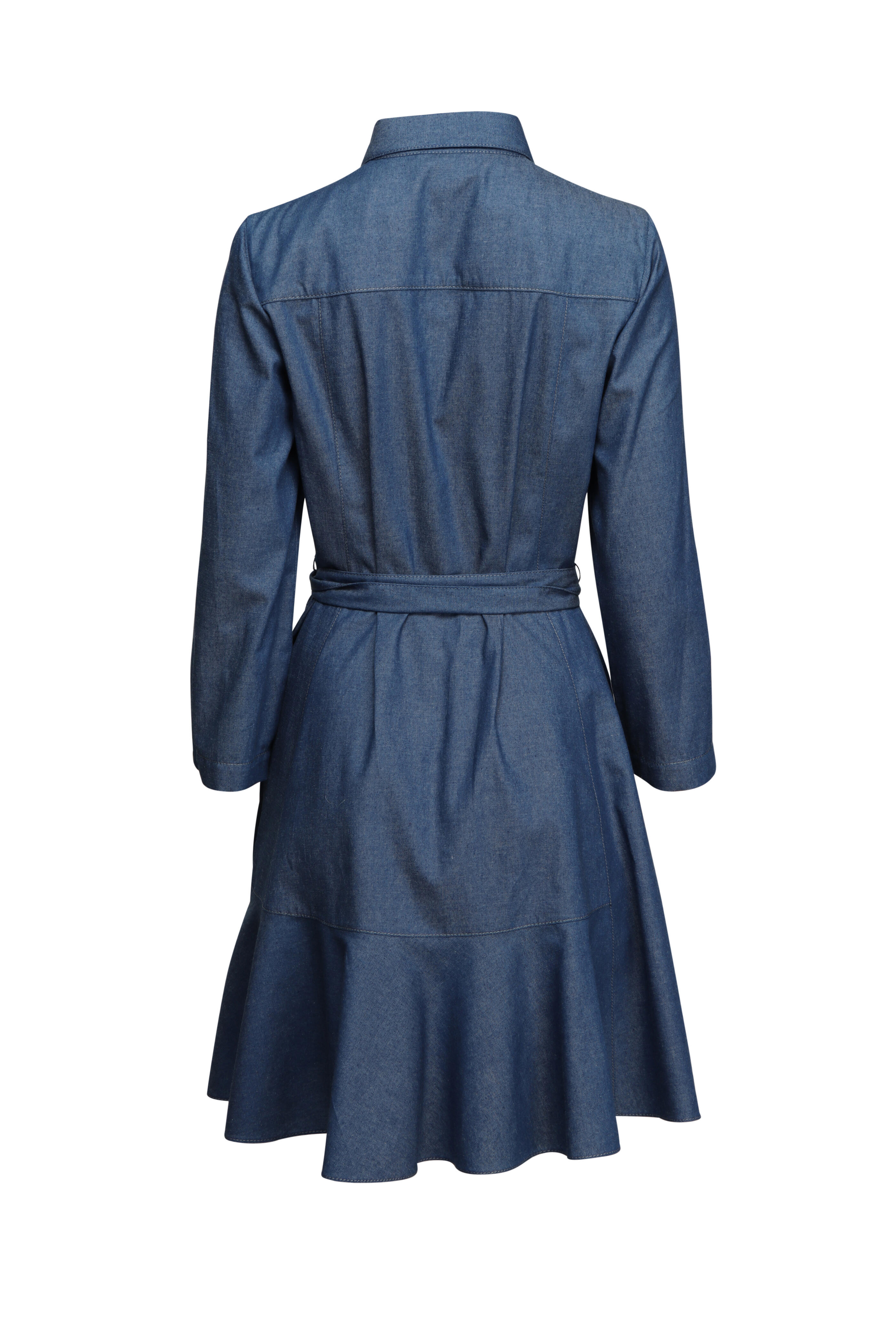 Akris Punto - Medium Blue Denim Fit & Flare Shirtdress
