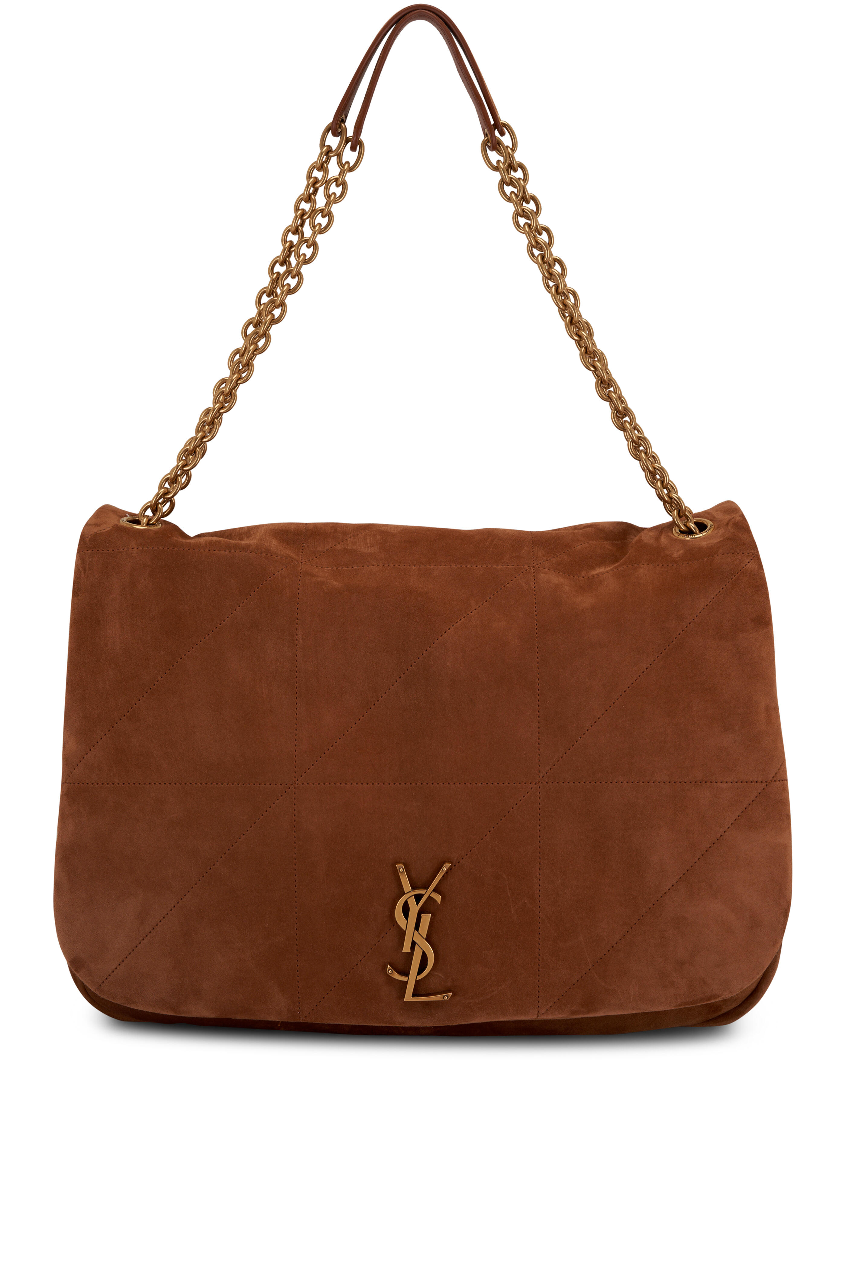 YVES SAINT LAURENT YSL Black / Brown Leather Tote bag One Shoulder