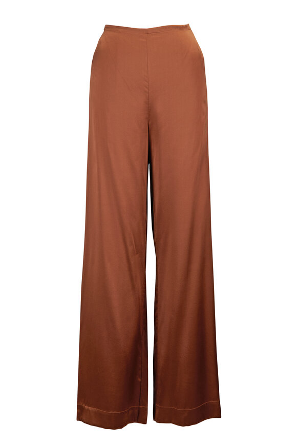 Staud Stroll Brown Silk Pant - view 1