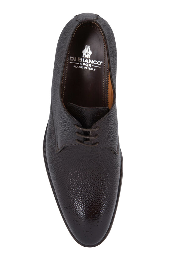 Di Bianco - Martin Moro Dark Brown Pebbled Leather Derby Shoe