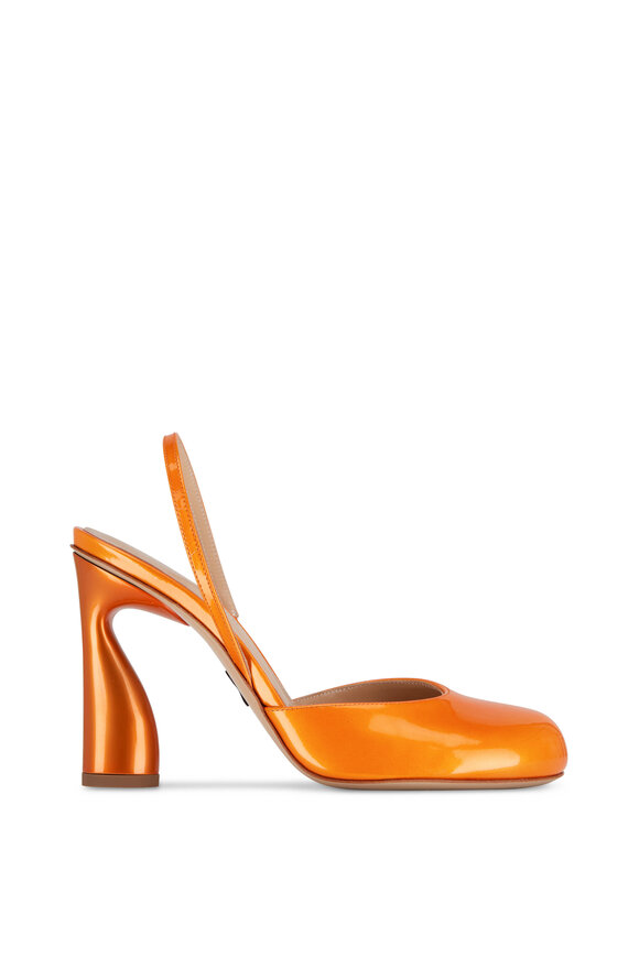 Paul Andrew - Tangerine Round Toe Slingback Pump, 95mm 