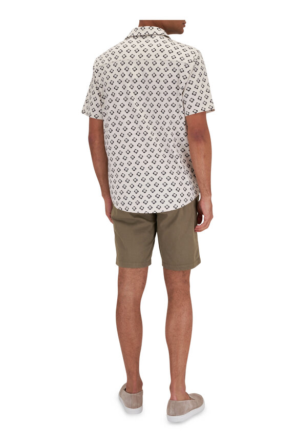 Vince - White Coastal Floral Short Sleeve Button Shirt