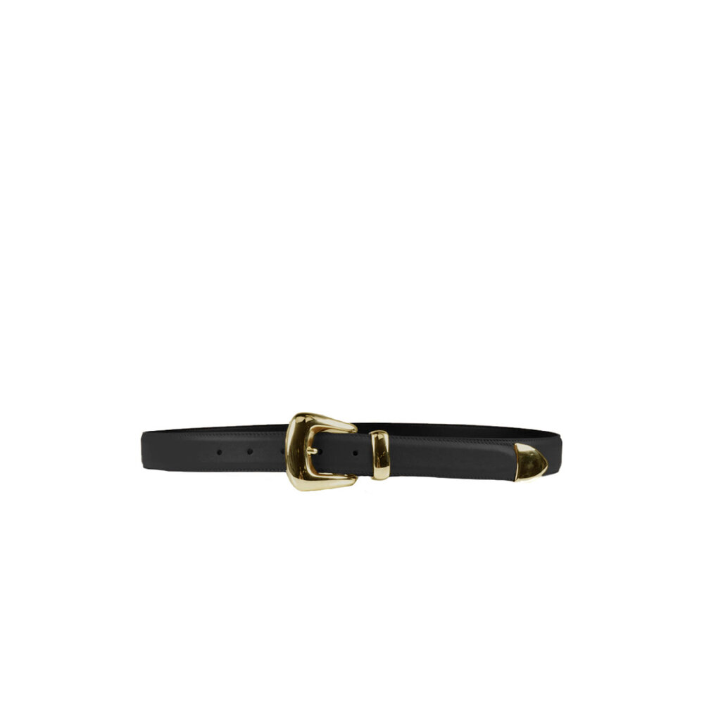 Gavazzeni - Erica Nero Leather Belt | Mitchell Stores display picture 1