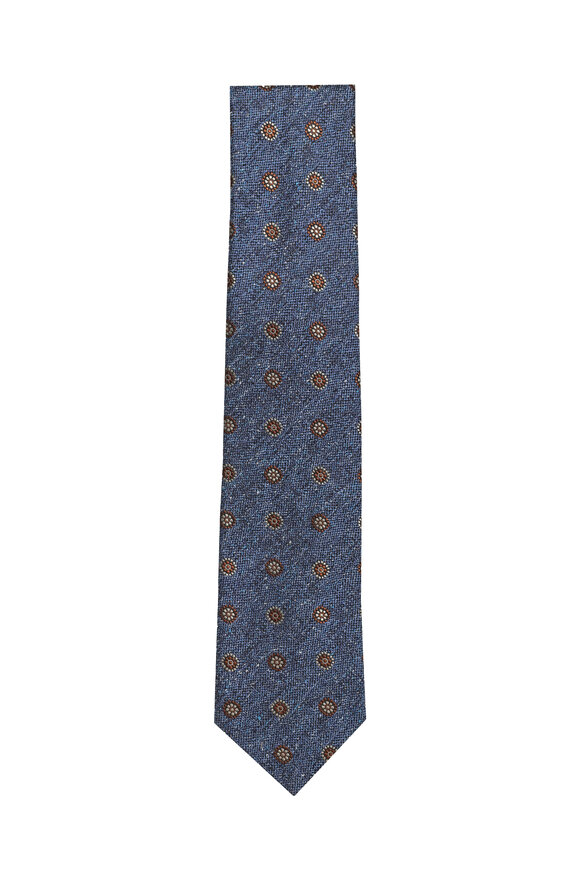 Geoff Nicholson Blue Textured Medallion Necktie