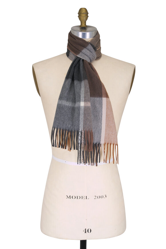 Alex Begg Edgar Arran Charcoal Natural Cashmere Scarf - view 1