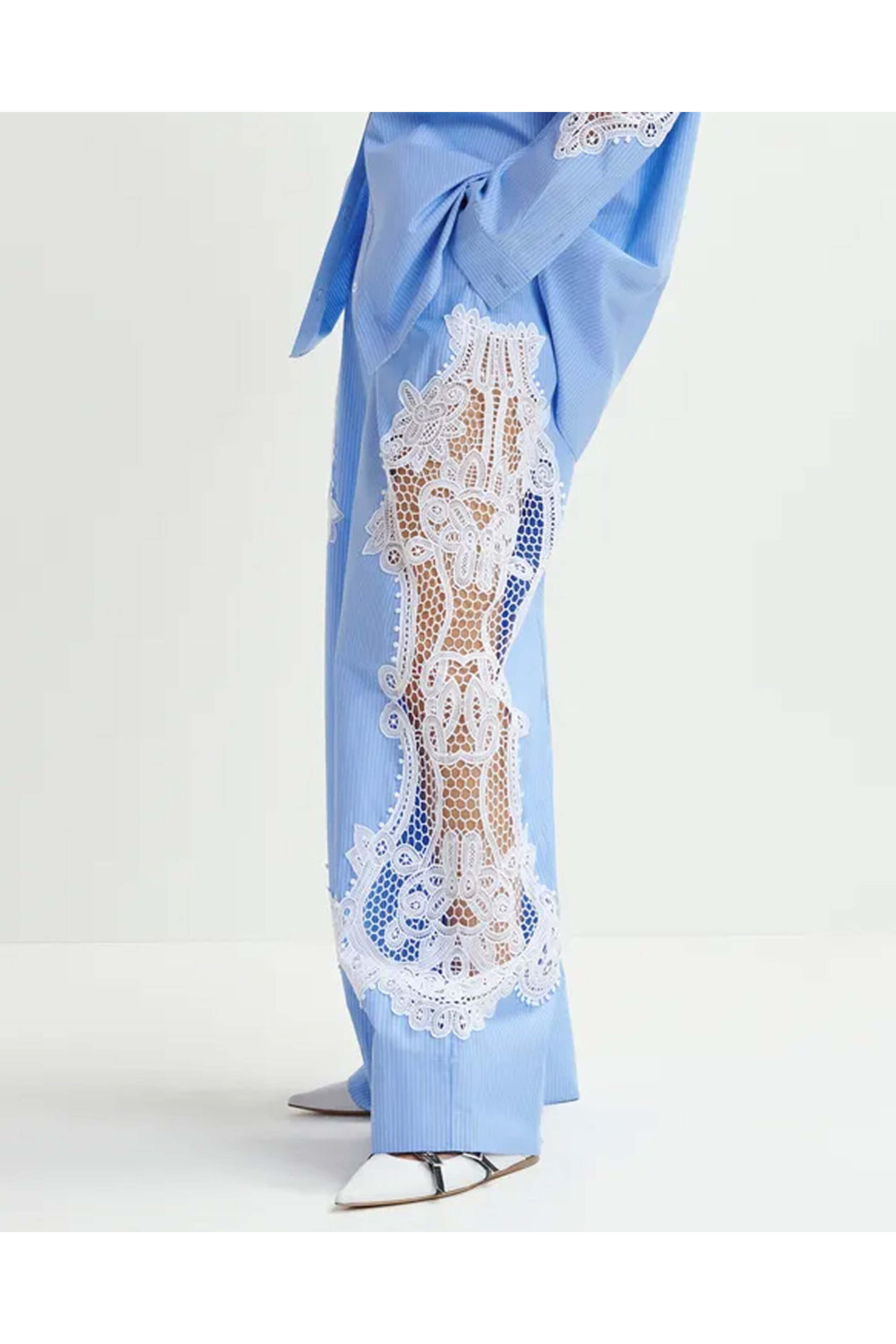 Essentiel Antwerp - Aqua Blue Hace Lace Pant