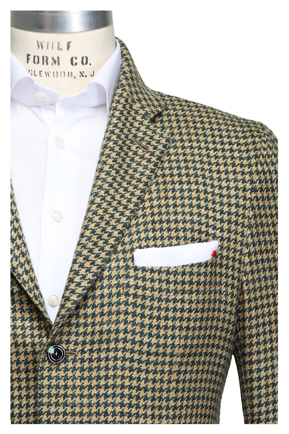 Kiton Butterscotch & Spruce Houndstooth Sportcoat - view 1