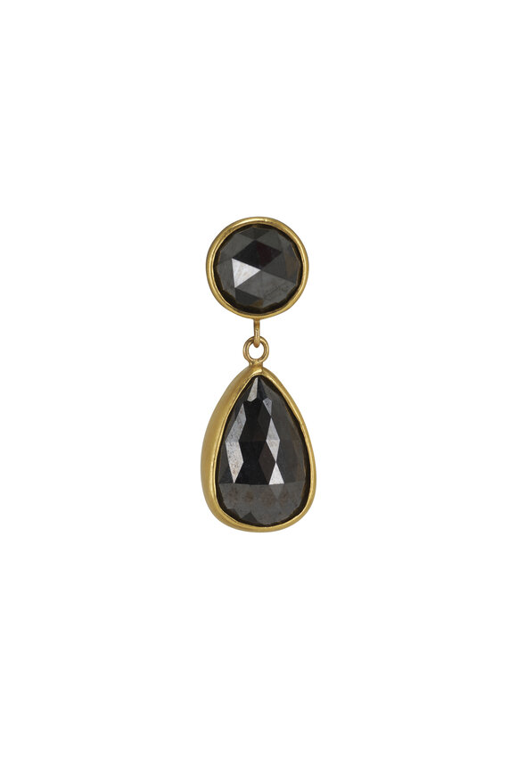 Caroline Ellen - 22K Black Diamond Drop Earrings