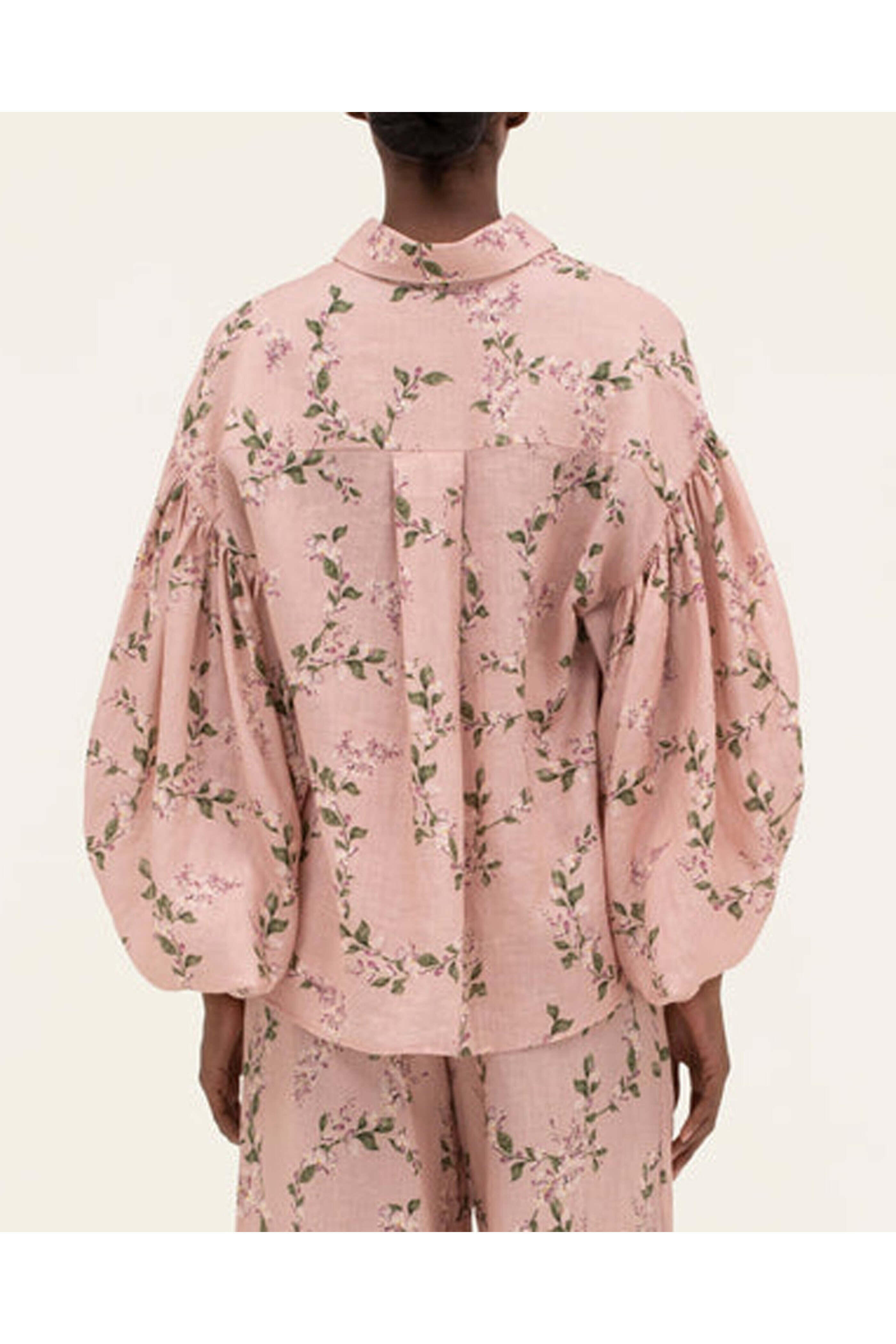 Agua By Agua Bendita - Pink Floral Agar Wisteria Blouse