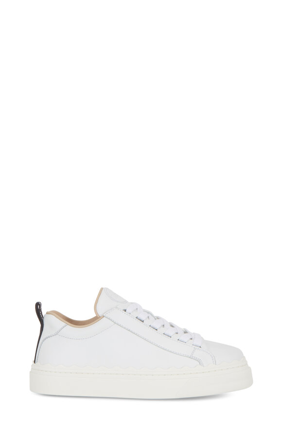 Chloé - White Leather Scalloped Sneaker