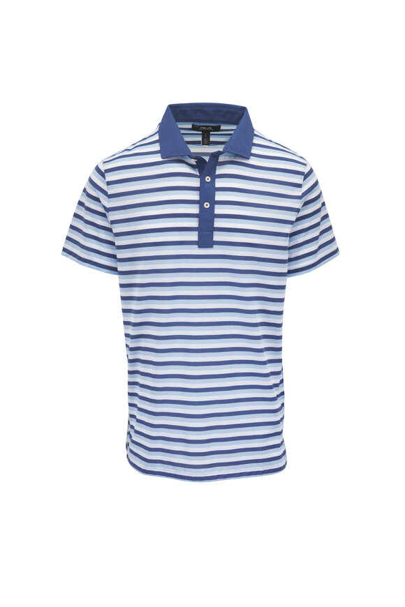 RLX Ralph Lauren Royal Blue Multi Stripe Pique Polo