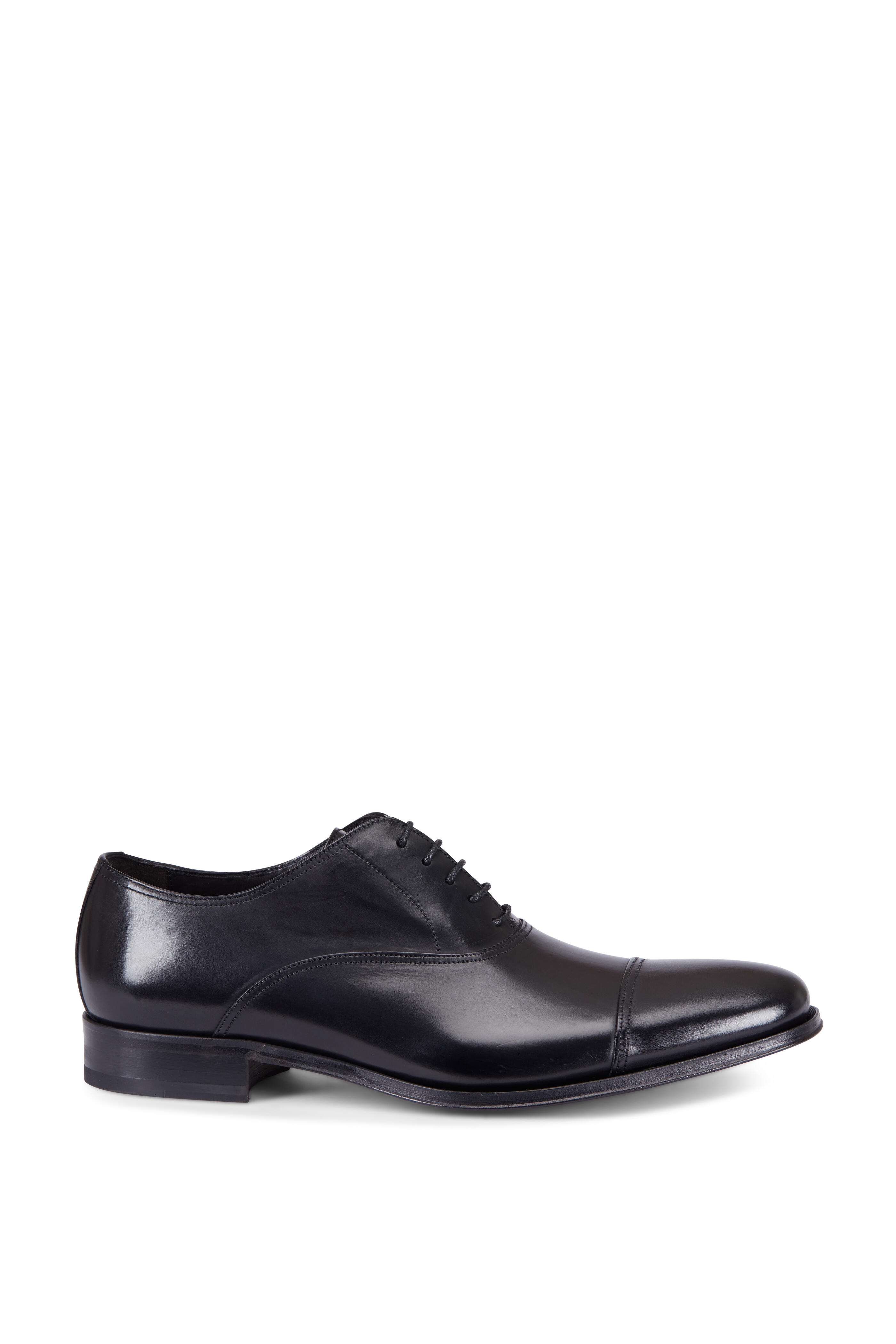 To Boot New York - Aidan Black Leather Cap-Toe Dress Shoe