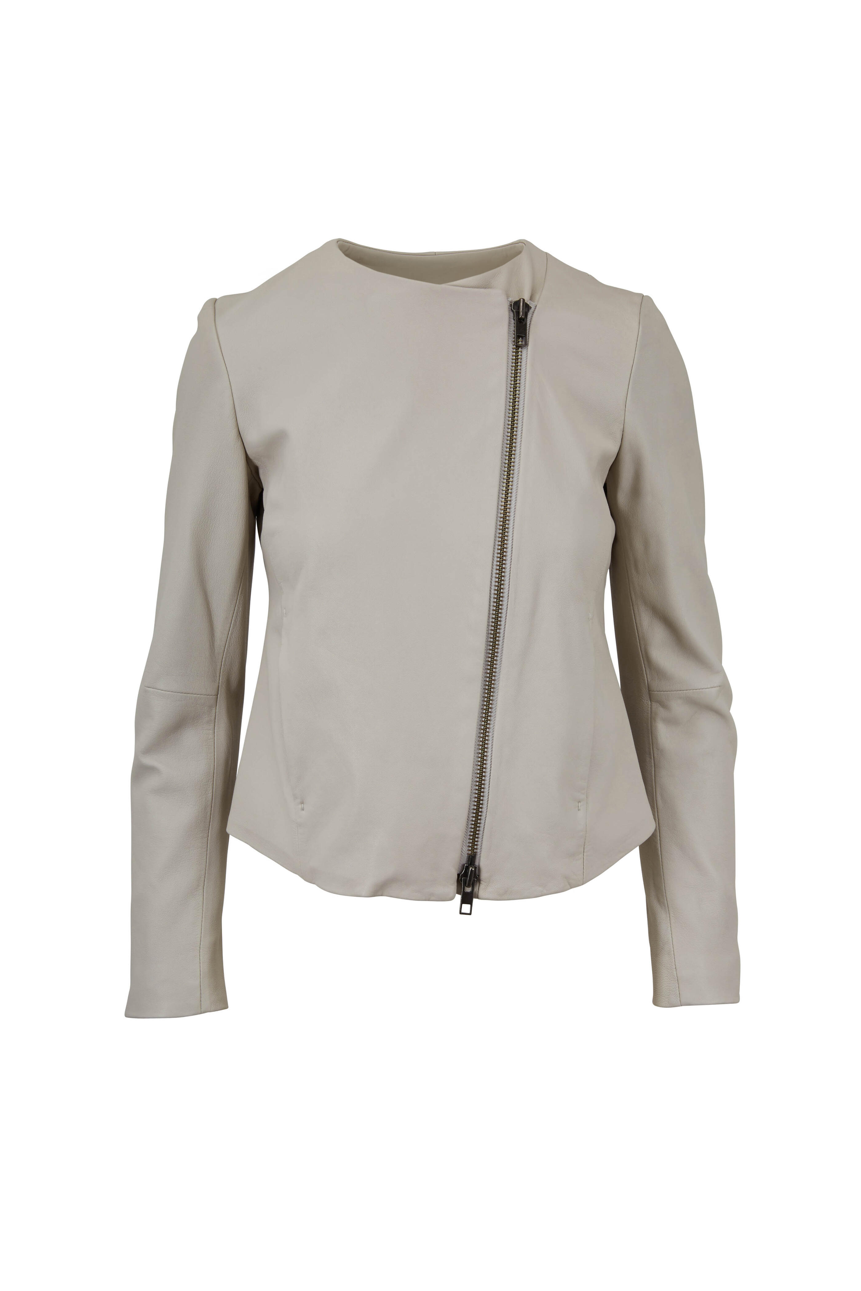 Vince - Stone Lambskin Leather Jacket