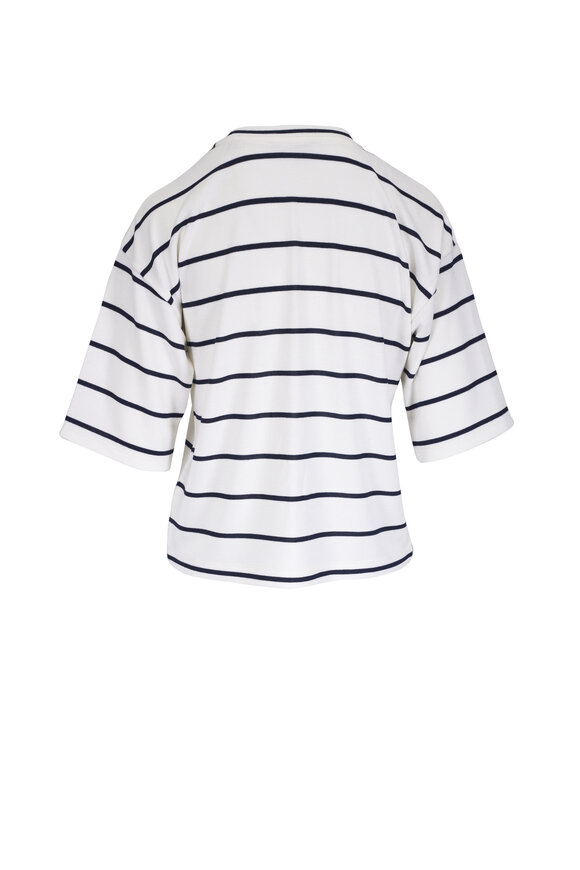 Vince - Coastal Blue & White Stripe Wide Sleeve T-Shirt