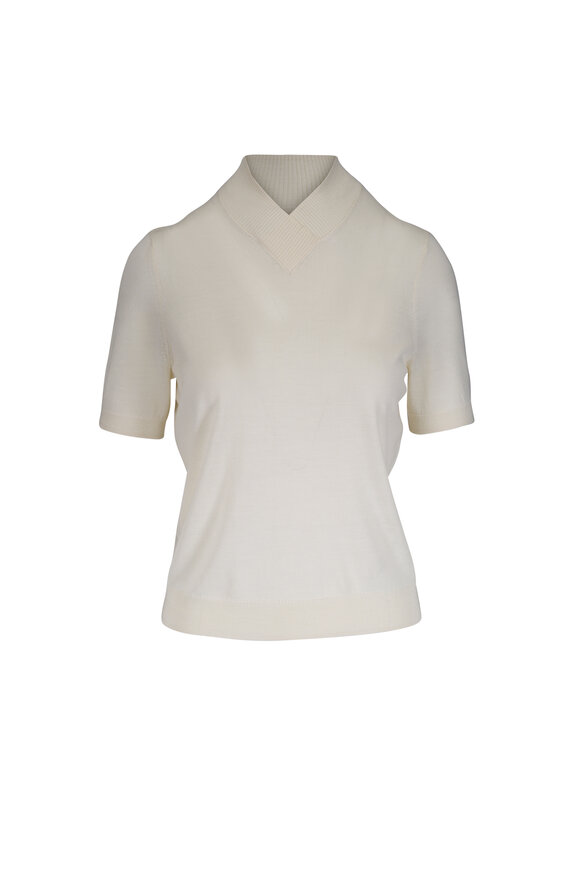 Lela Rose Cream Wool & Silk T-Shirt