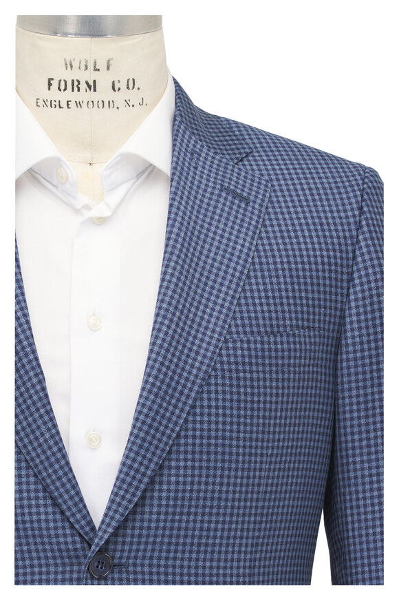 Brioni Blue Check Wool Sportcoat