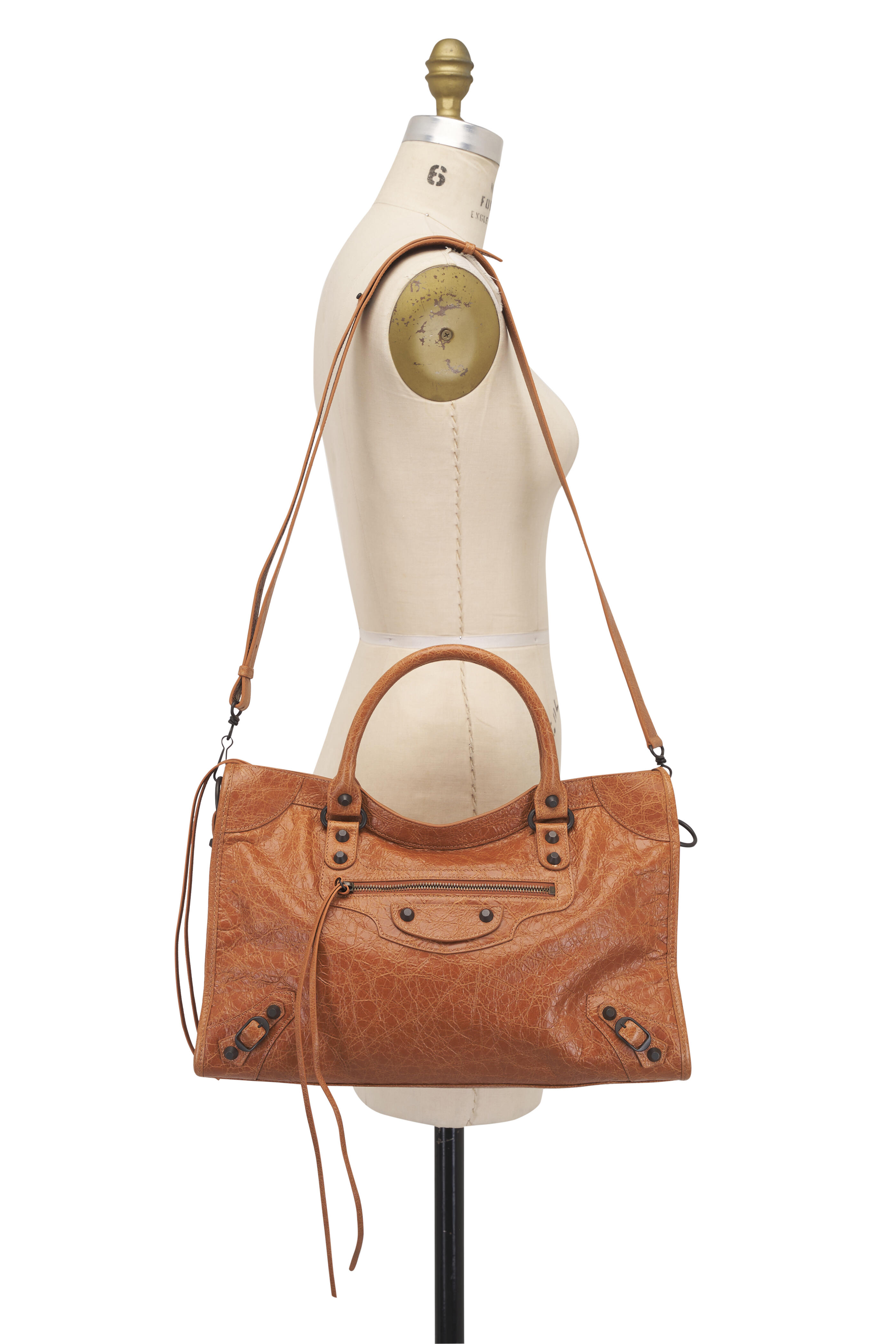 Balenciaga - Medium Le City Camel Leather Top Handle Bag