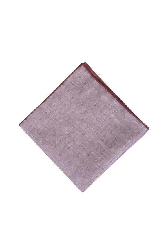 Paolo Albizzati Brown Geometric Dot Reversible Pocket Square - view 2