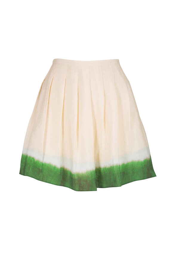 Vince Porcelain & Herba Dip-Dye Pleated Skirt