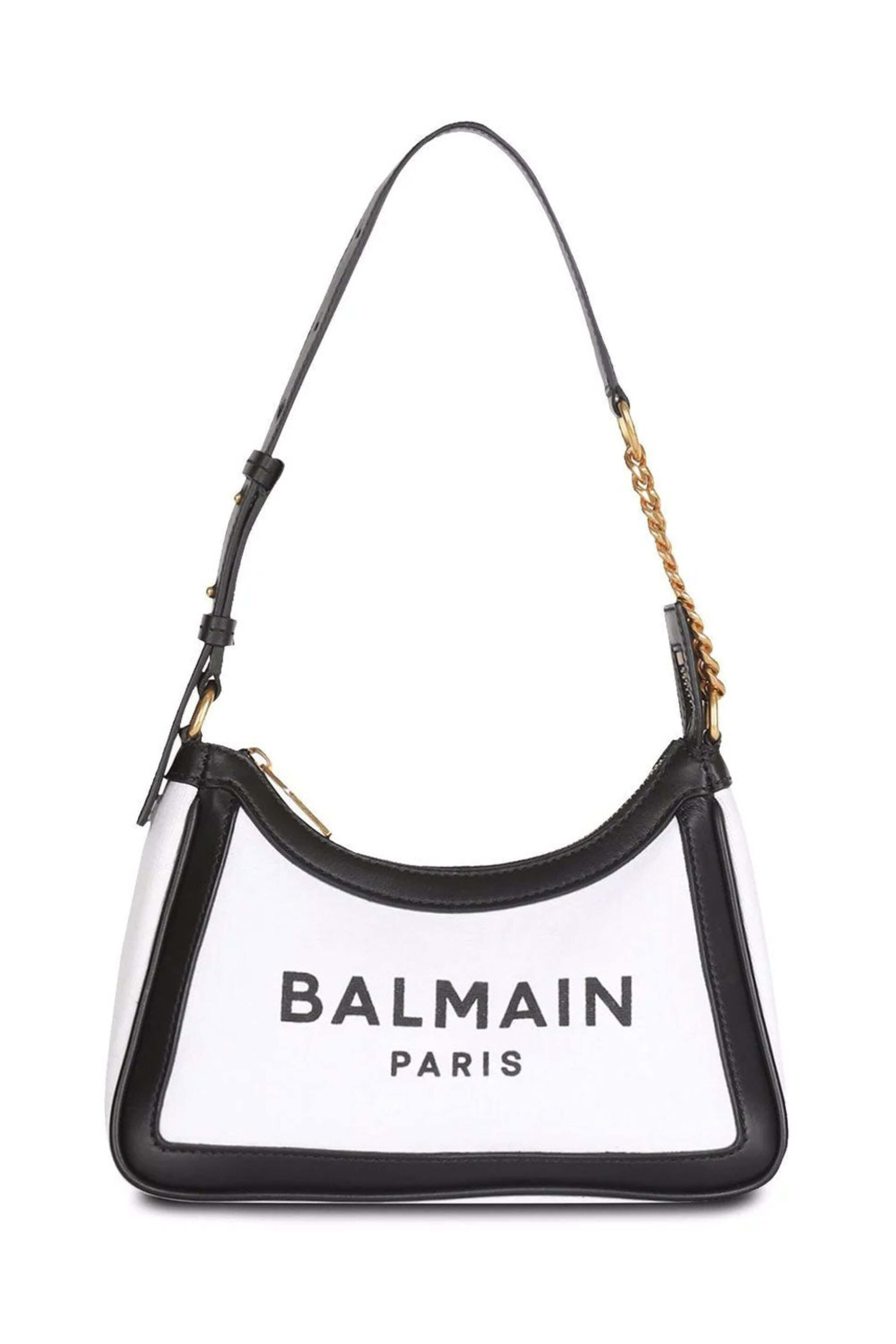 Balmain - B- Army Canvas Shoulder Bag Blanc Noir