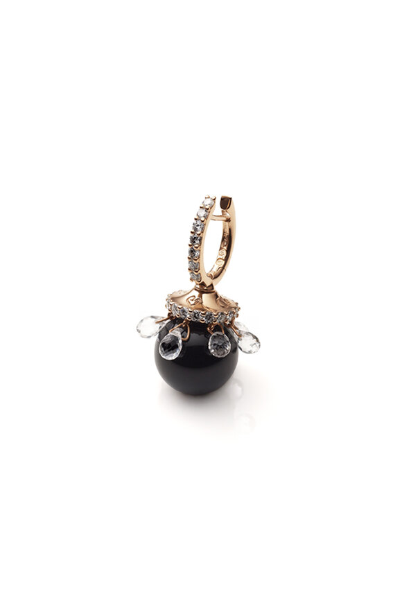 Chantecler 18k Gold Diamond Onyx & Crystal Earring - view 1