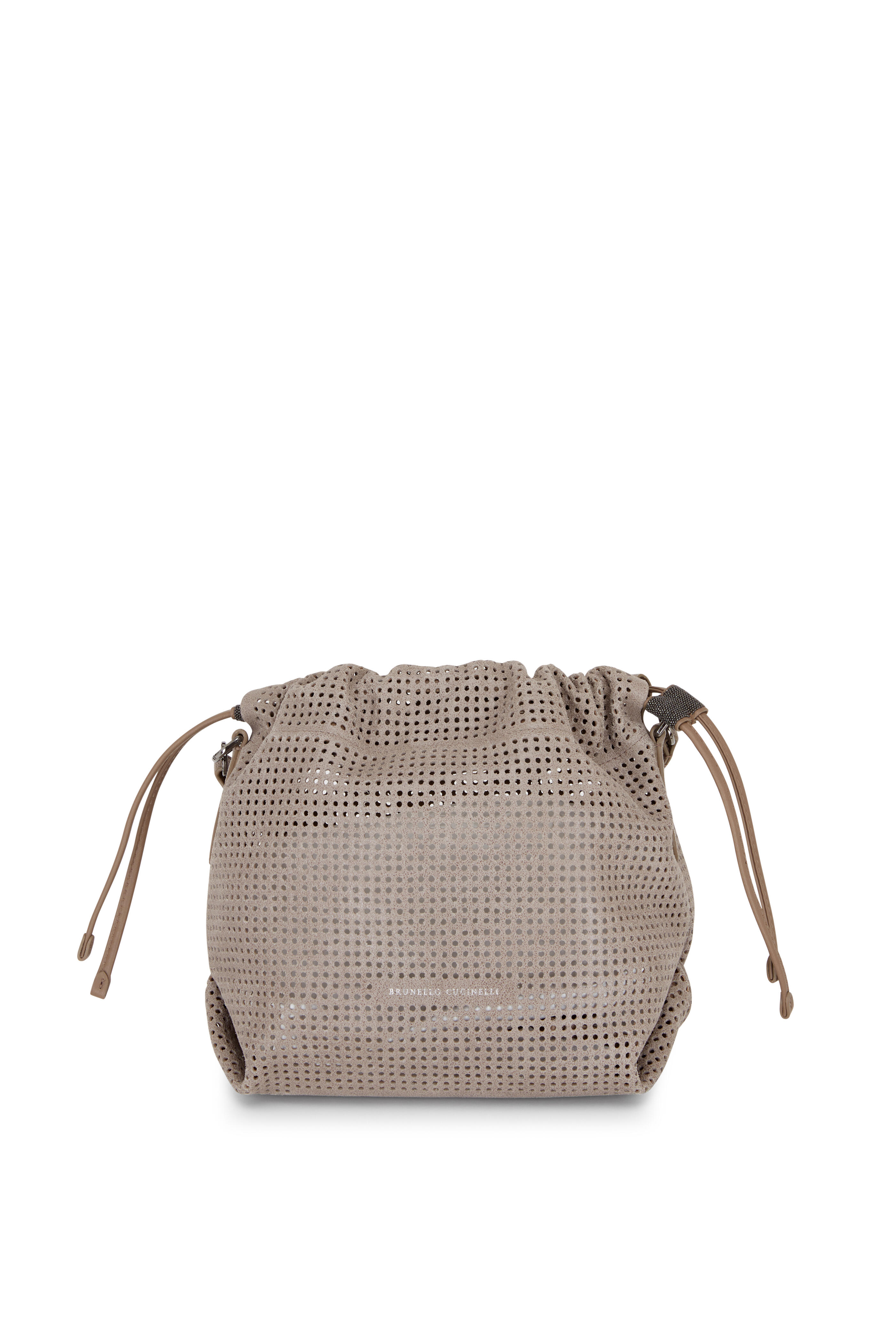 Brunello Cucinelli - Dove Perforated Leather Bucket Bag