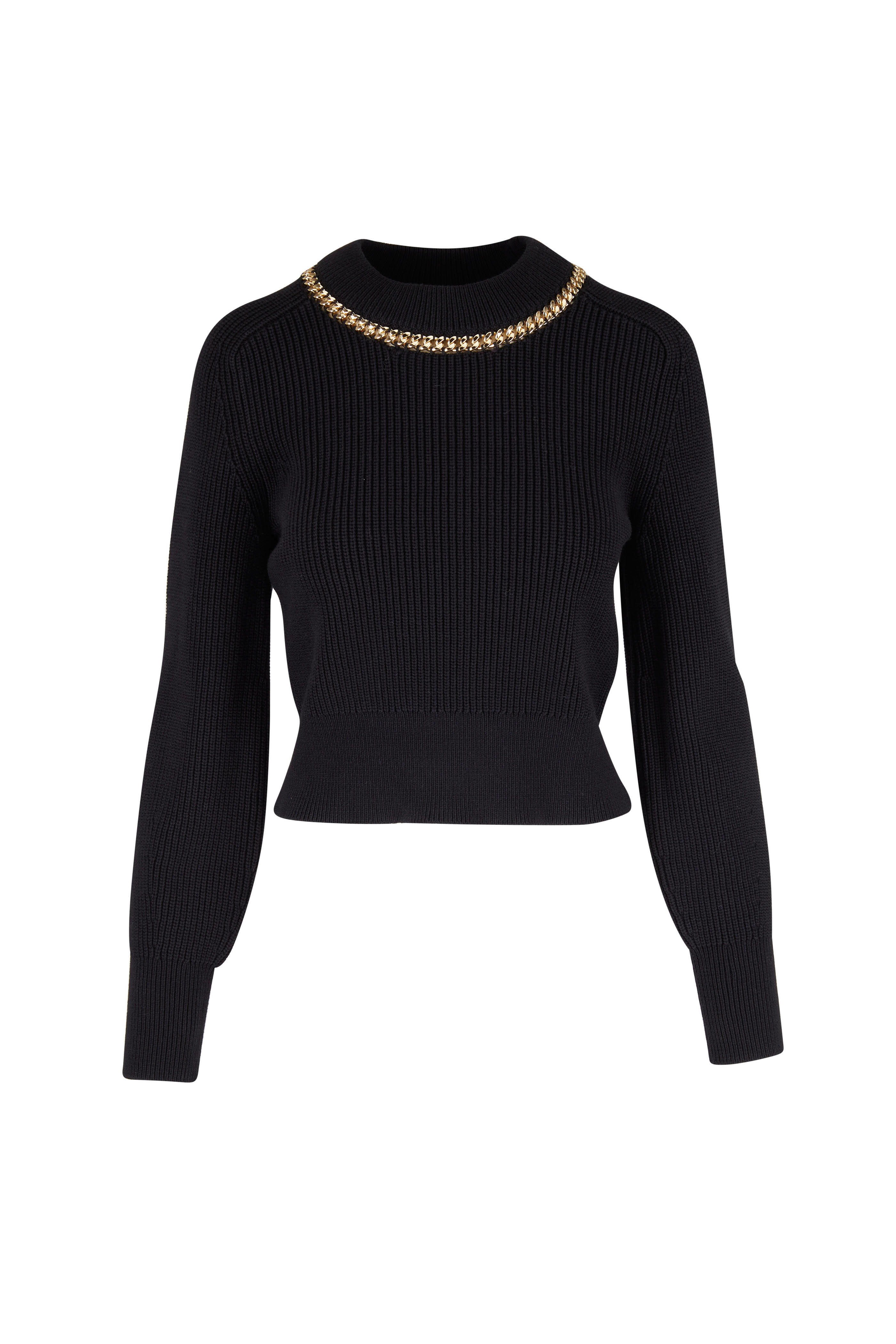 Veronica Beard - Wara Black Knit Chain Sweater | Mitchell Stores display picture 1