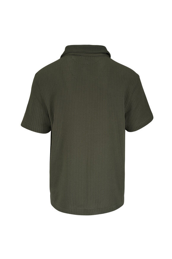 Vince Coulter Green Pointelle Button Up Shirt - view 2