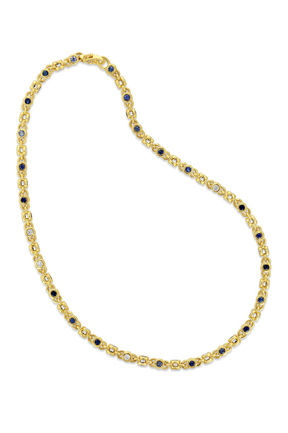 Aaron Henry 18k Yellow Gold Sapphire Celebration Necklace