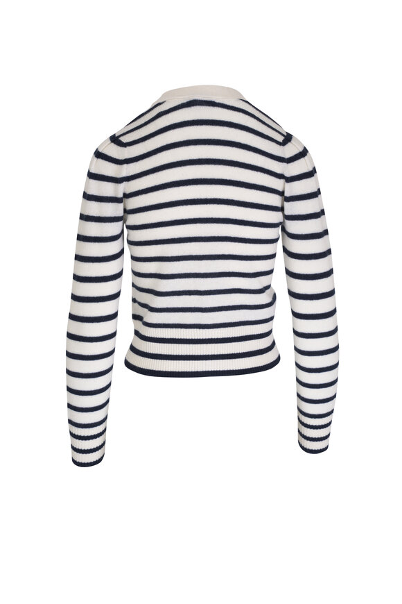 Veronica Beard - Solene Navy & Ivory Striped Cashmere Cardigan