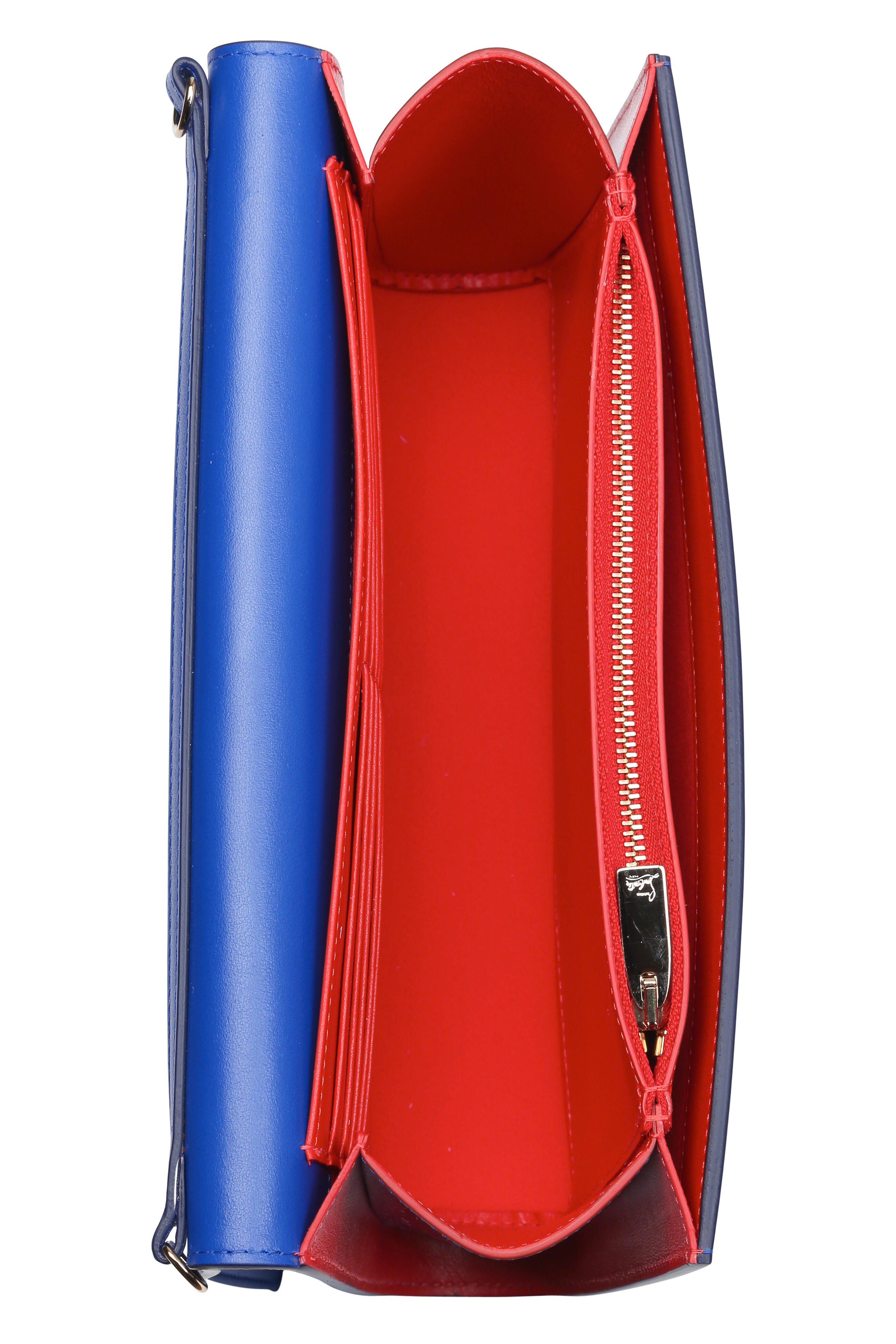 クラッチバッグ Christian Louboutin FW25 Clutches (3245297 B078) Christian Louboutin - Paloma Blue Leather Spiked Convertible