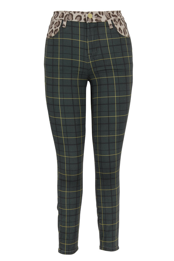 J Brand - Alana Plaid & Jaguar High-Rise Crop Jean