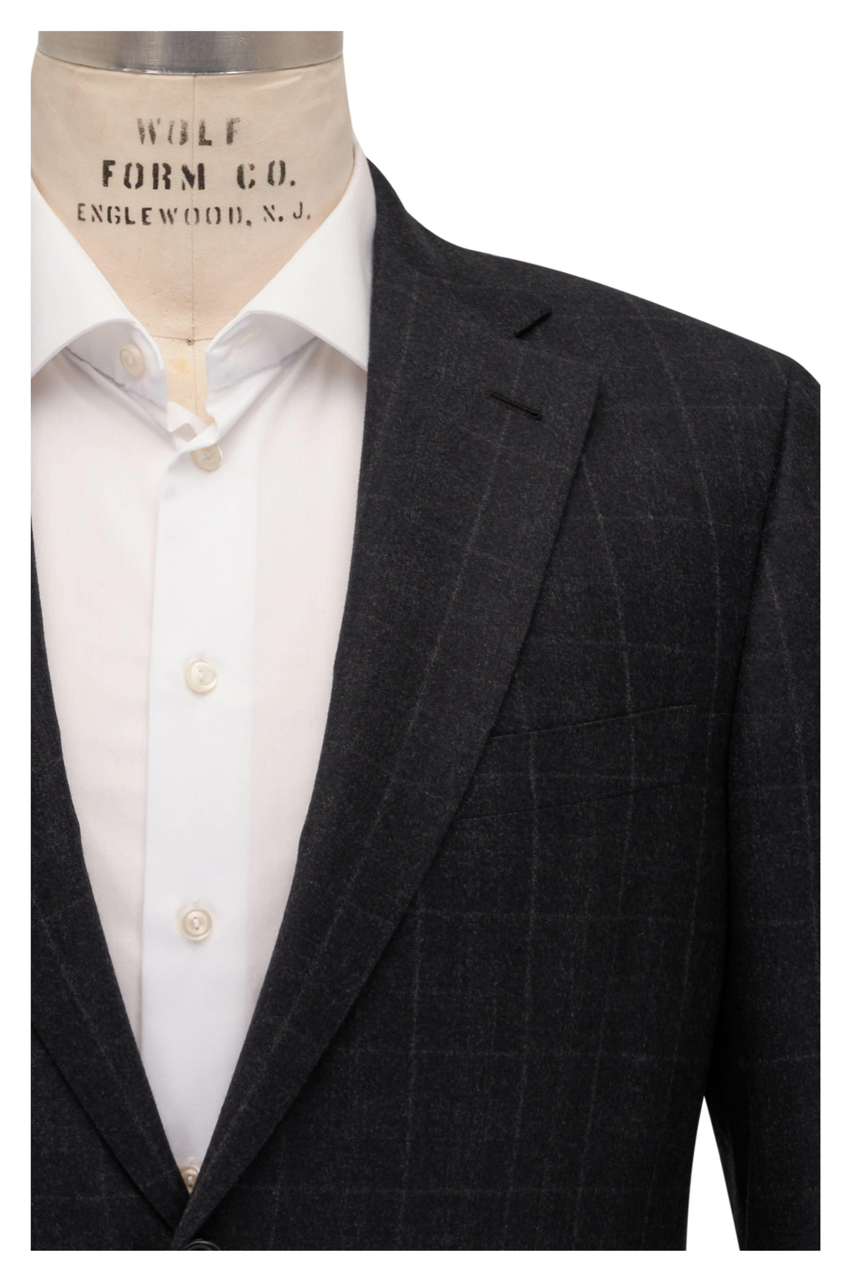 Brioni - Brushed Charcoal Wool Suit | Mitchell Stores