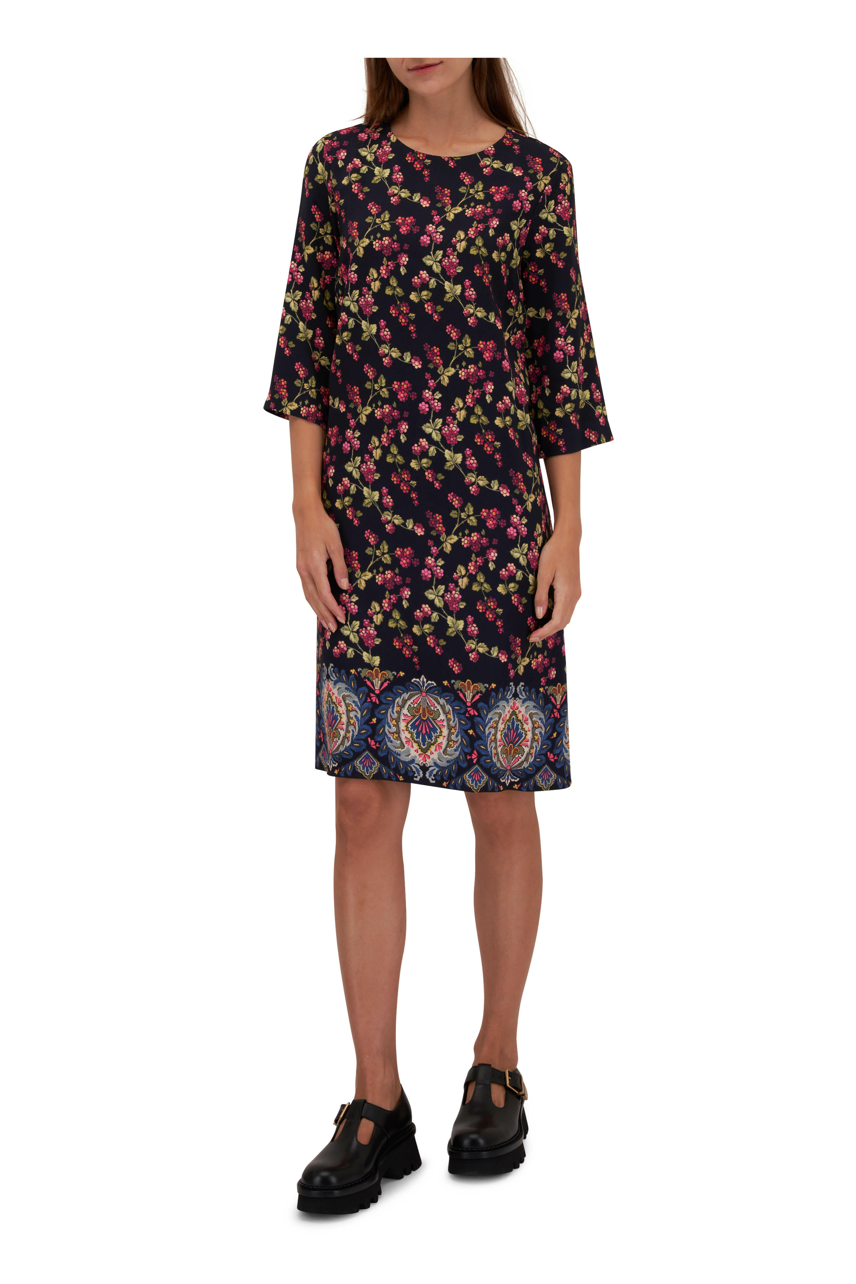 Etro - Black Grape Print Dress | Mitchell Stores