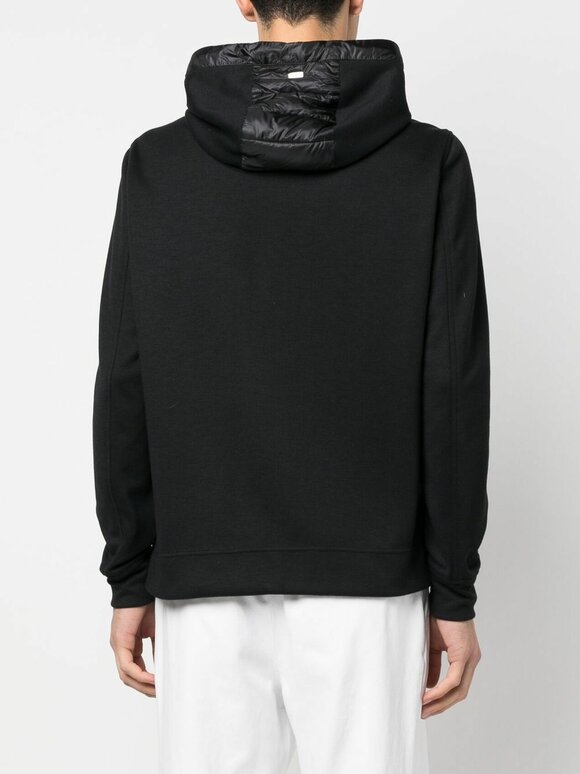 Herno - Black Zip Up Quilted Down Hoodie 