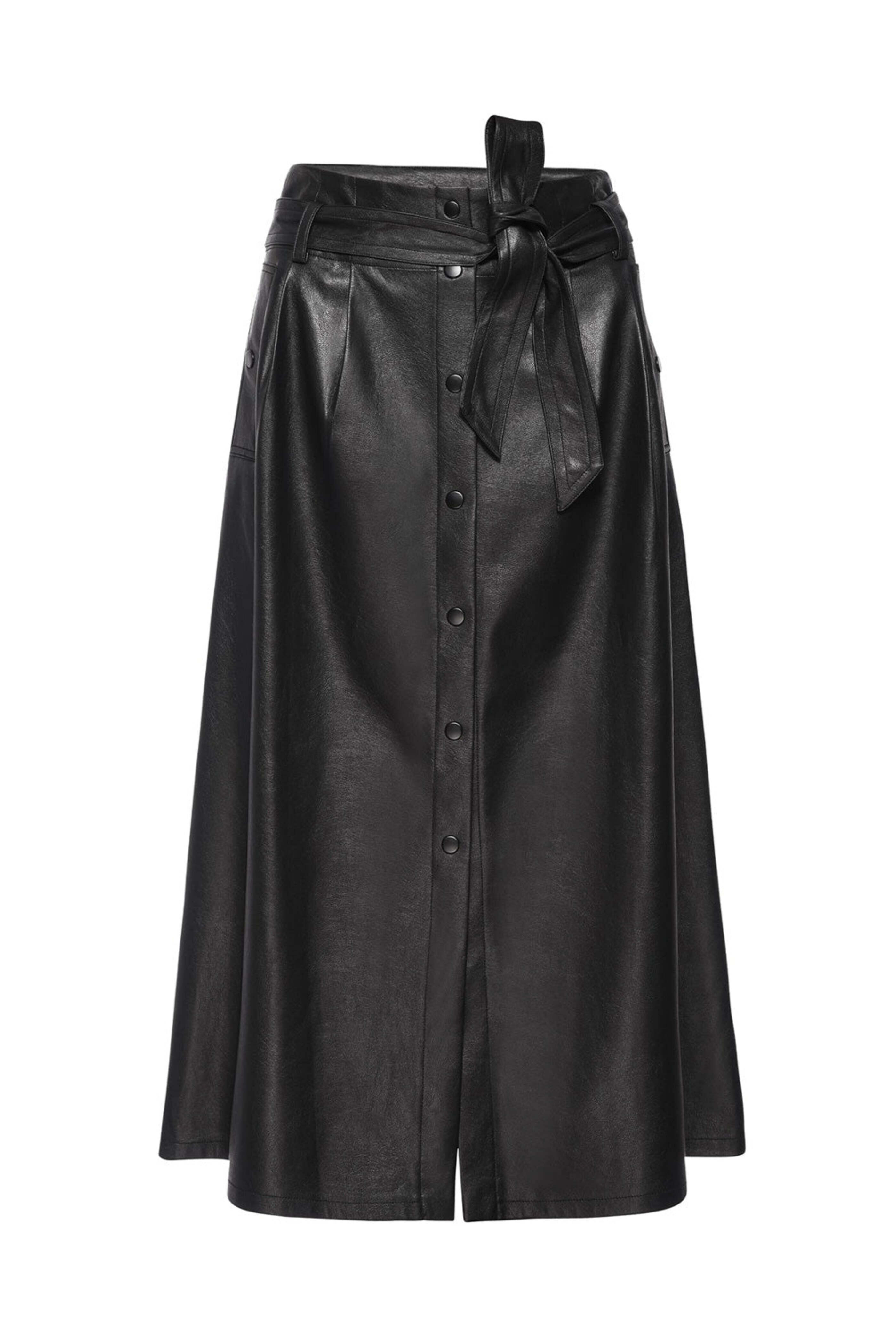 Brochu Walker - Black Vegan Leather Teagan Belted Skirt