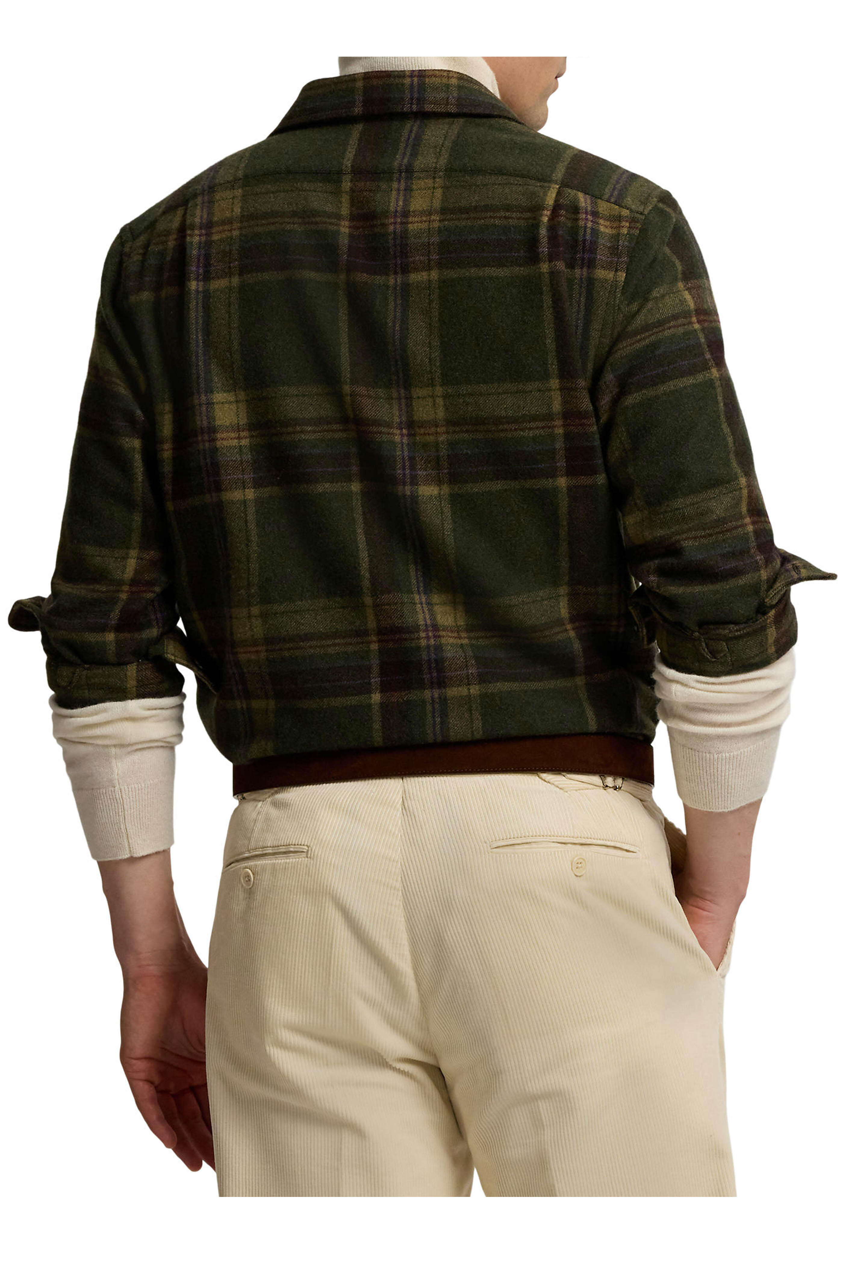 Ralph Lauren Purple Label - Dark Moss Wool Plaid Shirt