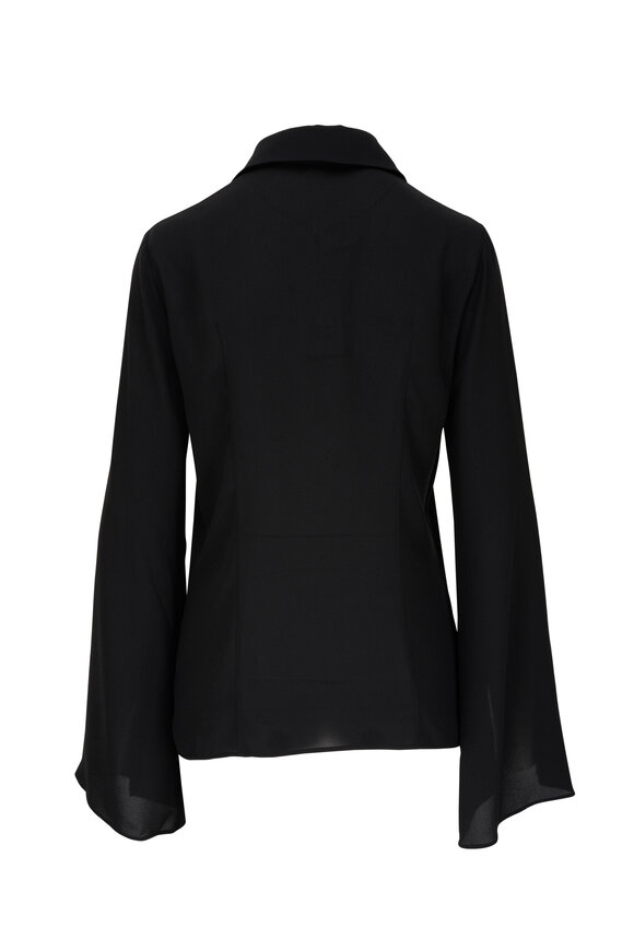 Michael Kors Collection - Black Silk Split Sleeve Blouse  