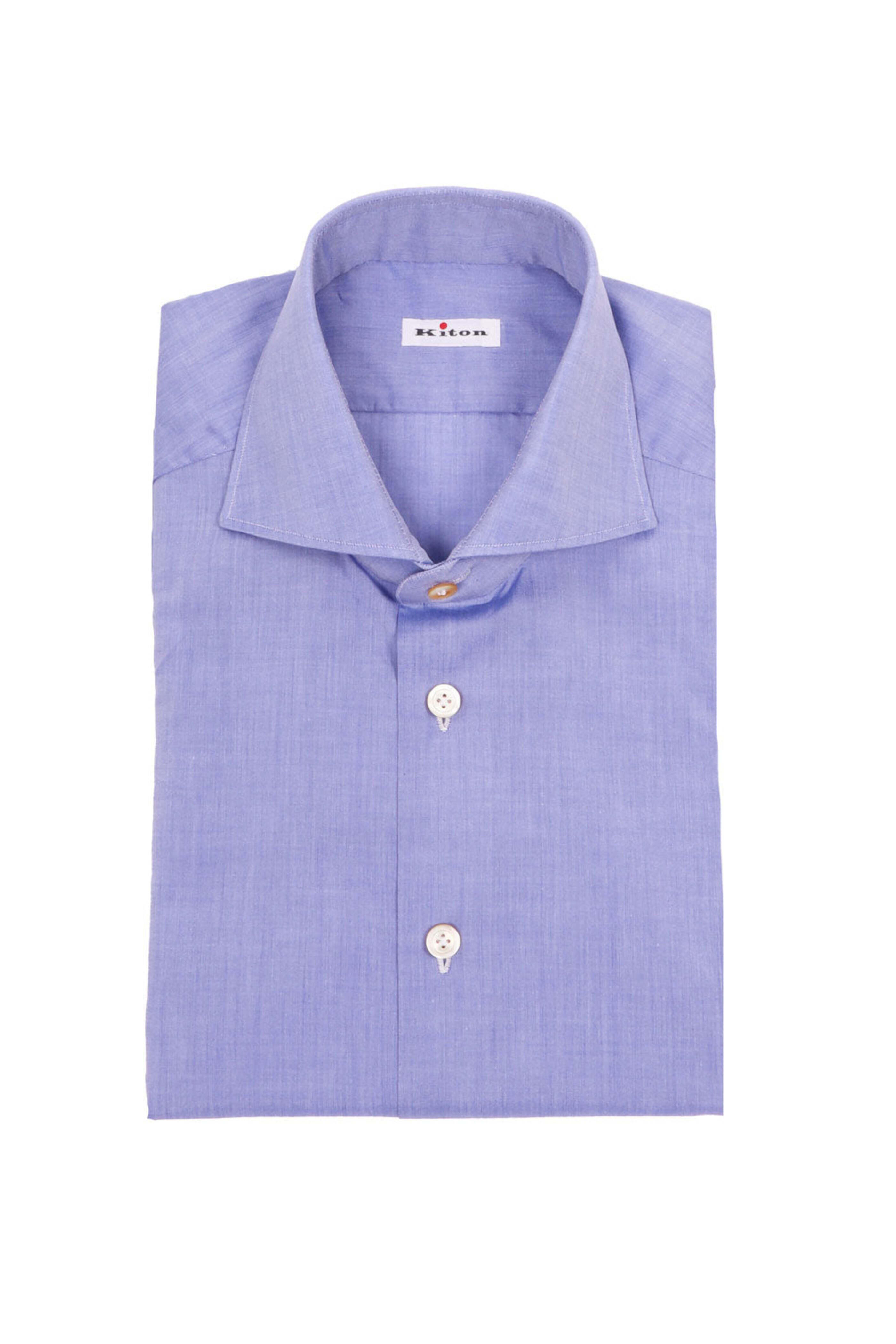 Kiton - Solid Blue Sportshirt