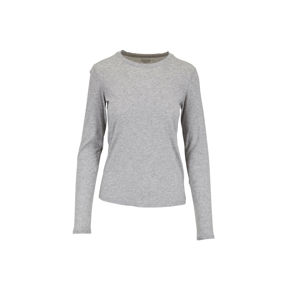 Vince - Heather Gray Crewneck Long Sleeve T-Shirt Vince - Heather Gray Crewneck Long Sleeve T-Shirt