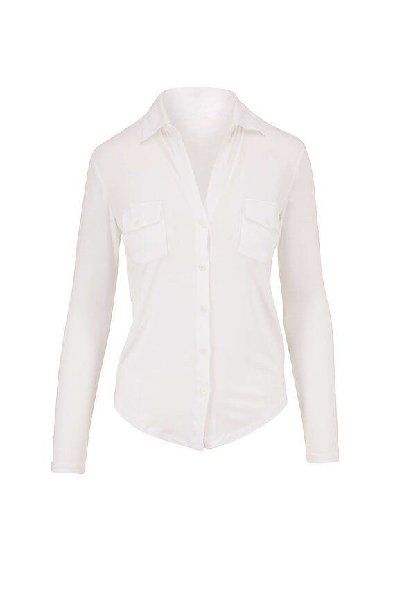 Majestic - White Soft Touch Button Down