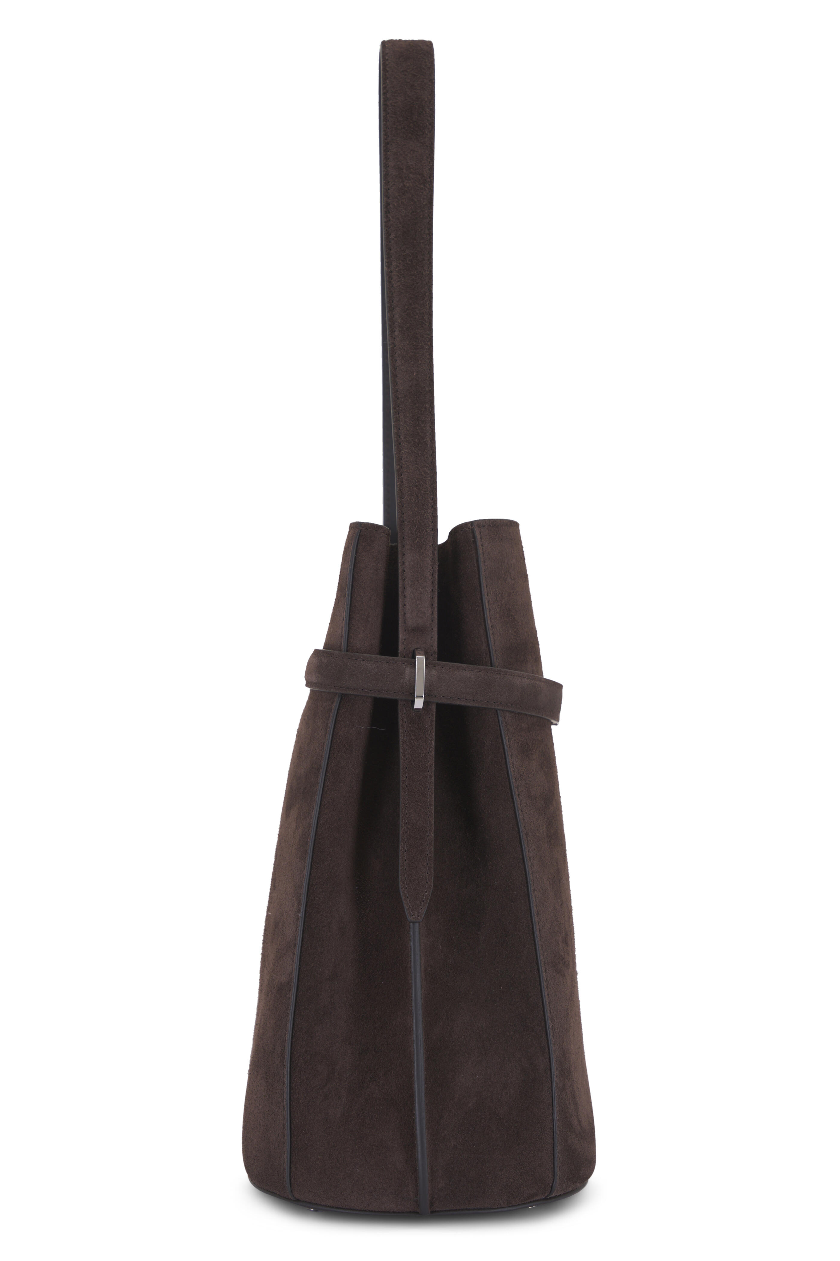 Totême - Brown Suede Belted Bucket Bag