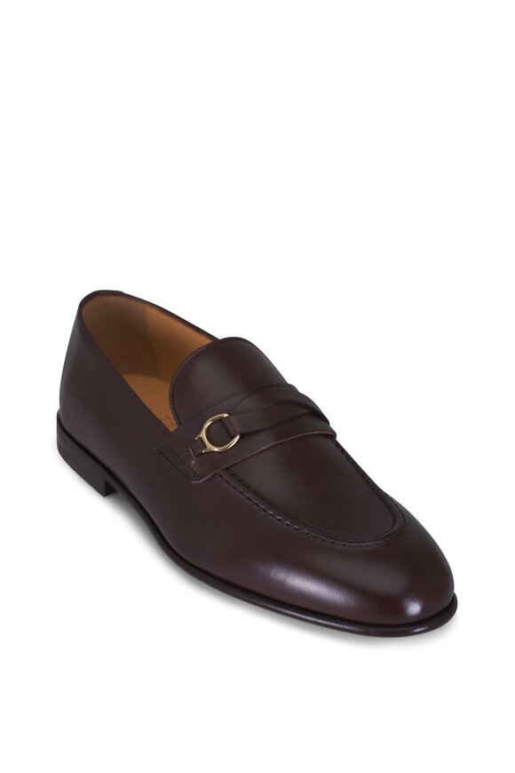 Brunello Cucinelli Dark Mahogany Leather Loafer
