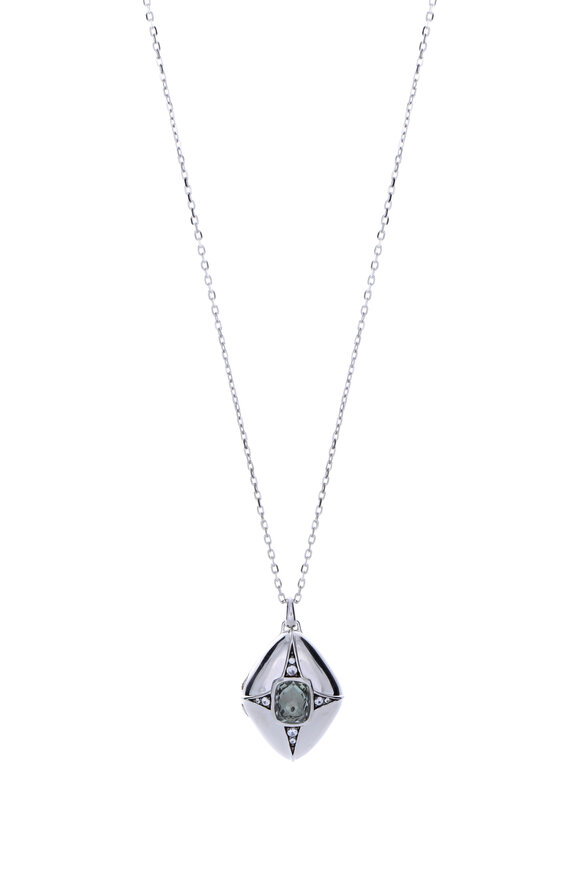 Monica Rich Kosann - Sterling Silver Sapphire Locket Necklace