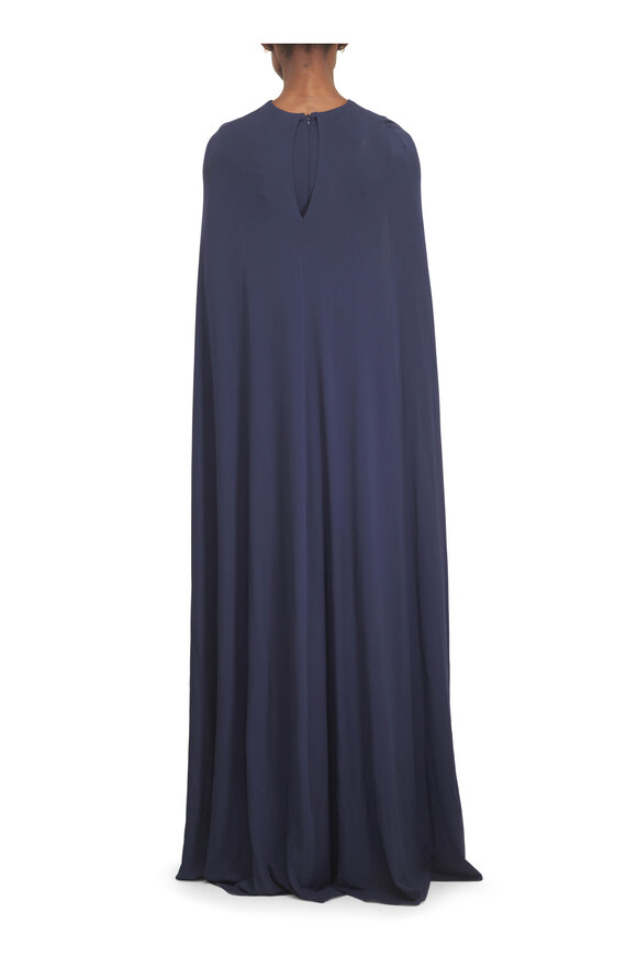 Simkhai Midnight Stretch Jersey Draped Demi Cape Gown - view 4